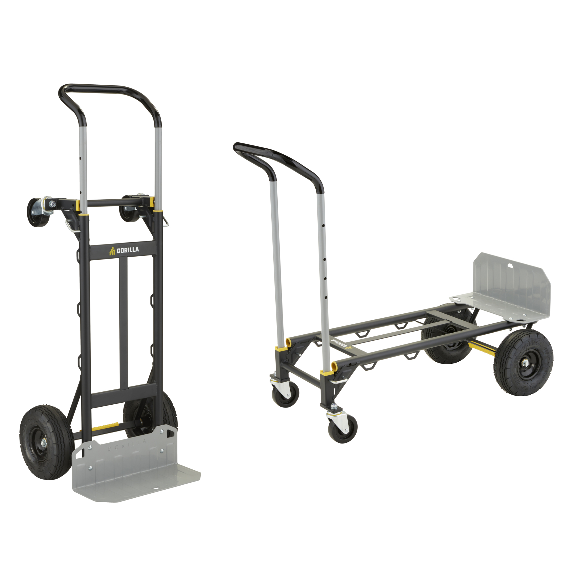 Gorilla, 800lb Conv. Steel Hand Truck, Adjustable Handle, Load Capacity 800 lb, Height 48.4 in, Material Steel, Model# GH2-8